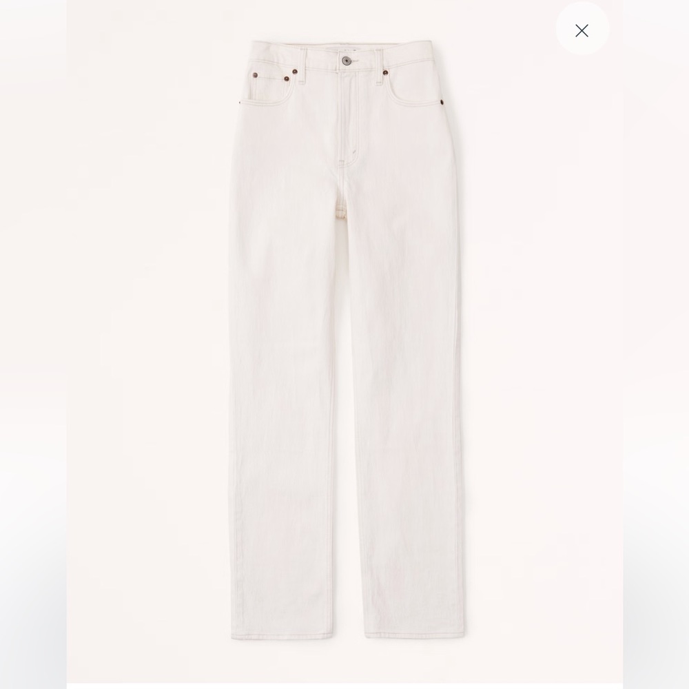 Abercrombie 90s Straight Ultra High Rose Jeans in White Long